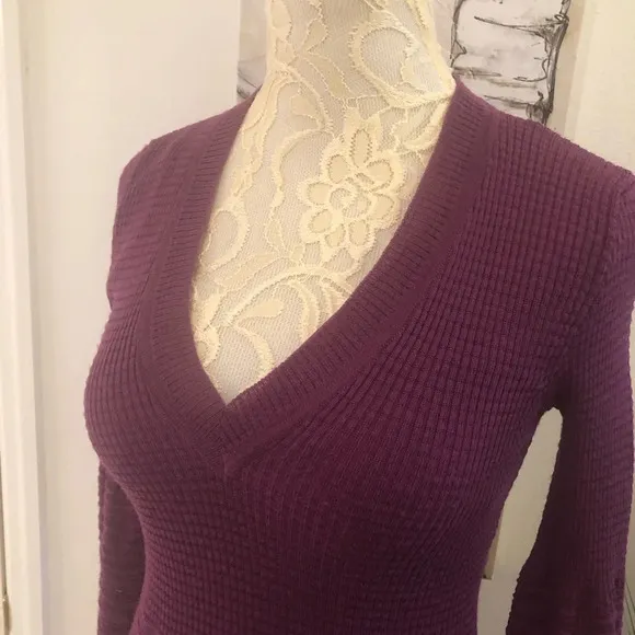 M Missoni Fit &amp; Flare Plum Lined Sweater Dress