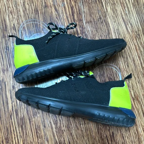 Maceoo men’s black neon knit casual athletic sneakers size 10/43