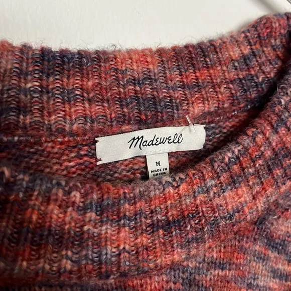 Madewell Cozy Red &amp; Navy Knit Sweater, NWOT