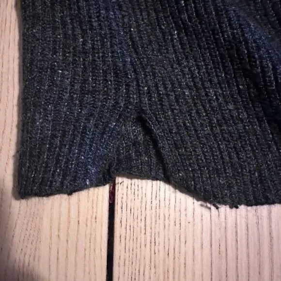 Madewell Curvey Hem Sweater dress - knit grey wool blend - size Large
