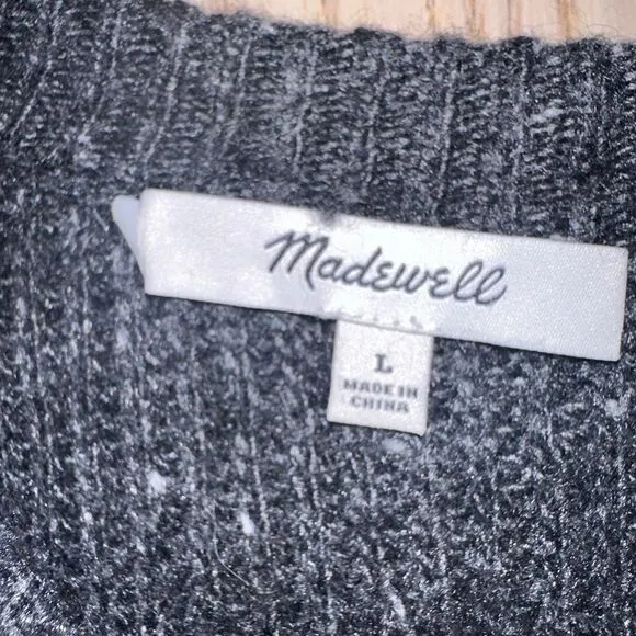 Madewell Curvey Hem Sweater dress - knit grey wool blend - size Large