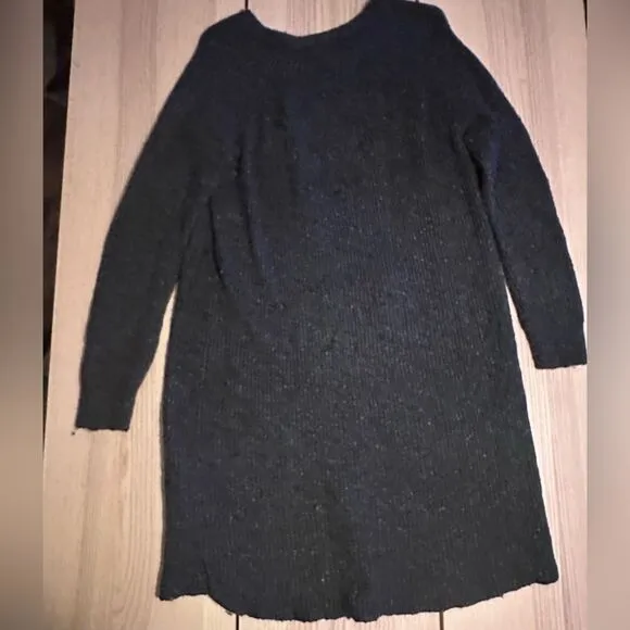 Madewell Curvey Hem Sweater dress - knit grey wool blend - size Large