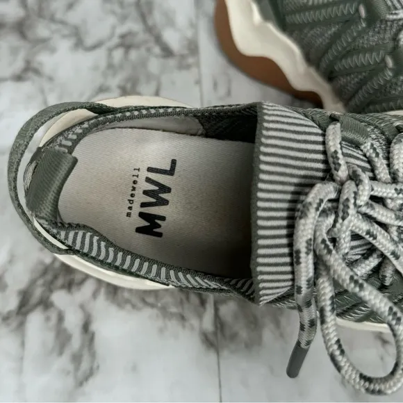 Madewell Field Knit Sneakers in Ashen Sage-‎ Sz 6