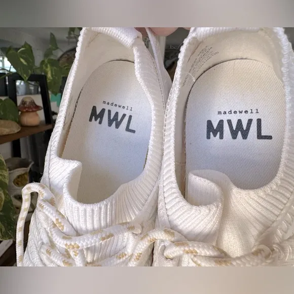 Madewell Field Knit Sneakers in Eyelet White Multi 6.5