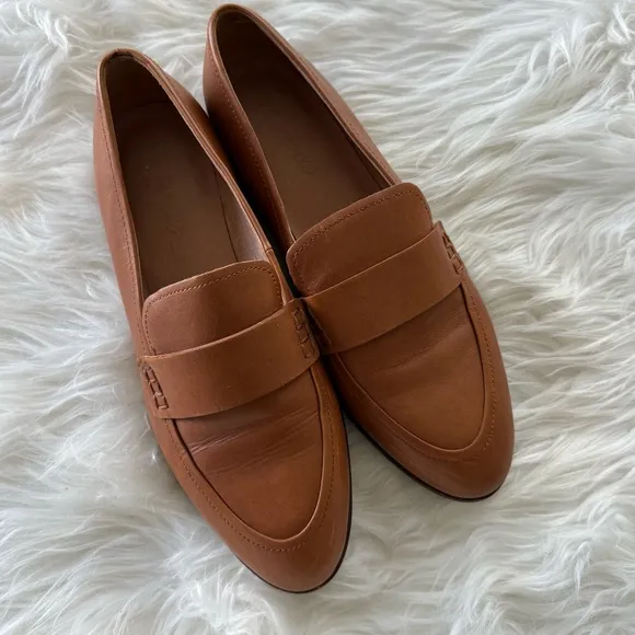 Madewell | Women’s The Alex Loafer Brown Leather Casual Slip-On Flats Penny Shoe