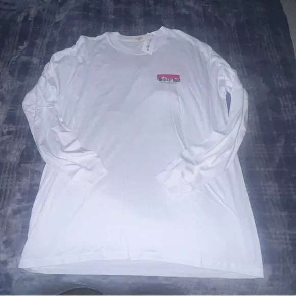 Make America Great Merican DUDE Long Sleeve Shirt White Large Simply Southern