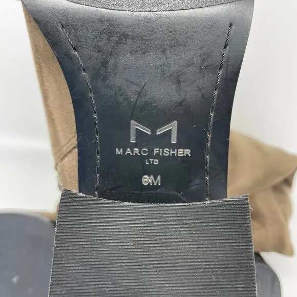 Marc Fisher LTD. Women's Yuna Block Heel Boots Suede Brown Size 6 M