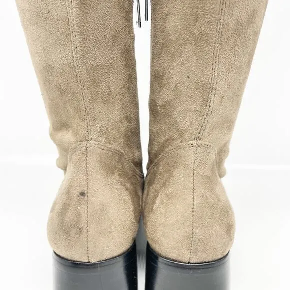 Marc Fisher LTD. Women's Yuna Block Heel Boots Suede Brown Size 6 M