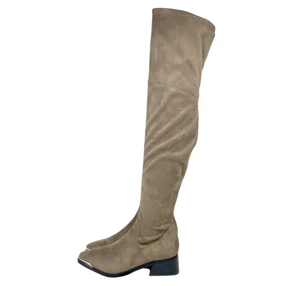 Marc Fisher LTD. Women's Yuna Block Heel Boots Suede Brown Size 6 M