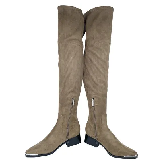 Marc Fisher LTD. Women's Yuna Block Heel Boots Suede Brown Size 6 M