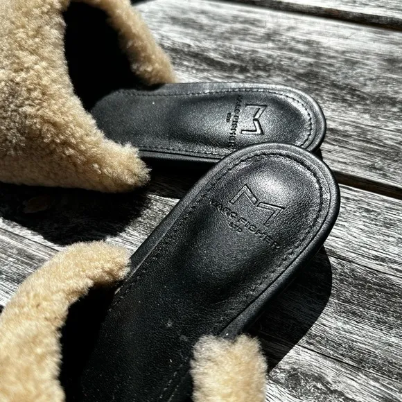 Marc Fisher Shearling Cozy Slip on Pointy Toe Funky Flats Size 6!