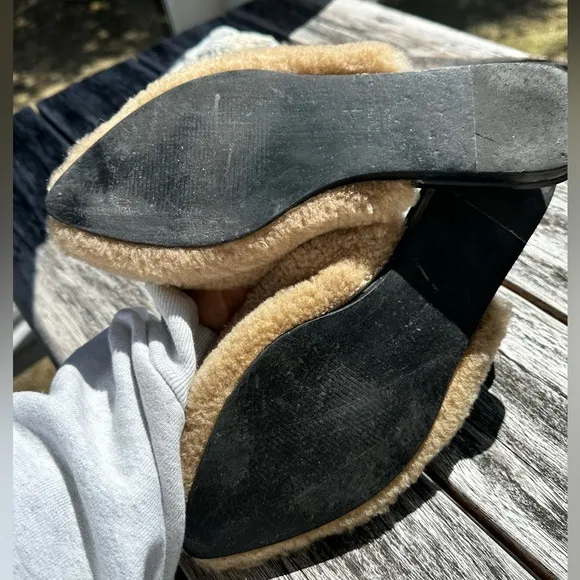 Marc Fisher Shearling Cozy Slip on Pointy Toe Funky Flats Size 6!