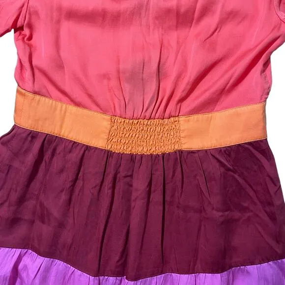 Marine Layer Maeve Colorblock Maxi Dress Multicolor TENCEL Pockets - Size XS