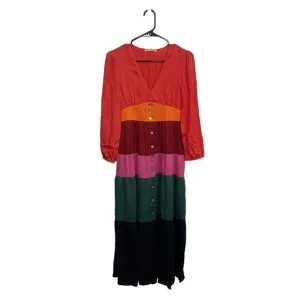Marine Layer Maeve Colorblock Maxi Dress Multicolor TENCEL Pockets - Size XS