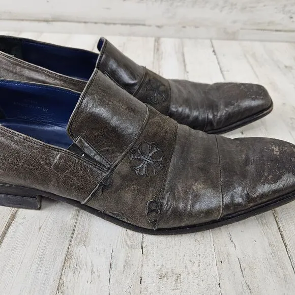 Mark Nason Rock Lives Slip On Stitched Cap Cross Distressed Leather Mens...