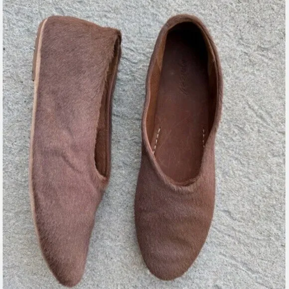 Marsell Coltellaccio Cavallino Brown Fur Ballerina Flats size 40/10