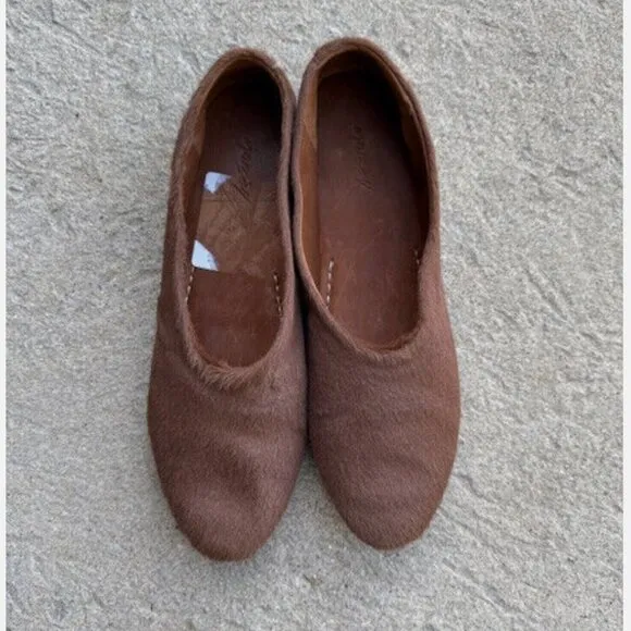 Marsell Coltellaccio Cavallino Brown Fur Ballerina Flats size 40/10