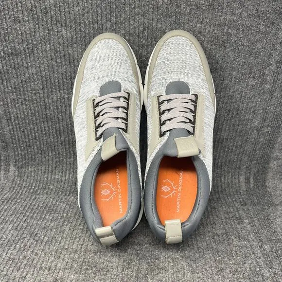 Martin Dingman Extra Light Jogger Fly Knit Sneakers Grey Mens Size 12 M