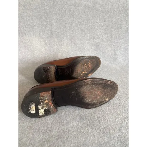Massimo Dutti Men's Size 40 Brown Leather Tasseled Formal Loafers Dress Shoes