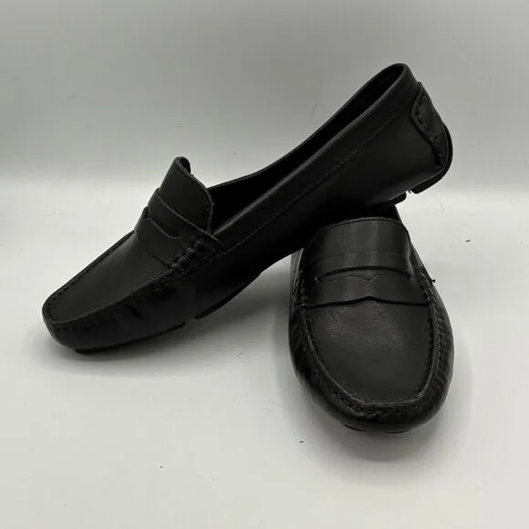 Massimo Matteo Penny Keeper Loafers, Black, Men's 9B