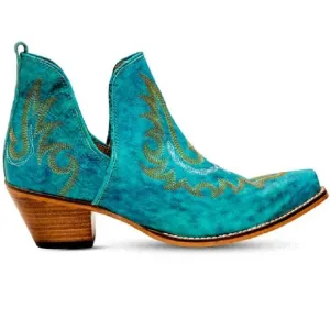 Mayra WESTERLY WESTERN LEATHER BOOTIES NEW in Bag Size 6 Turquoise