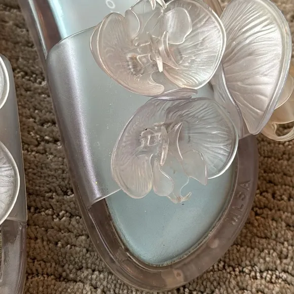 Melissa x Y/Project Limited Edition Clear Iridescent Floral Slides