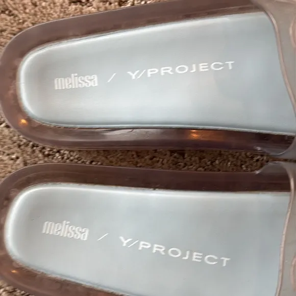 Melissa x Y/Project Limited Edition Clear Iridescent Floral Slides