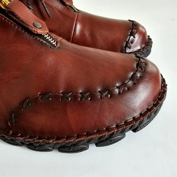 Men Hand Stitching Leather Non Slip Soft Sole Casual Boots Brown Cordovan Sz 45