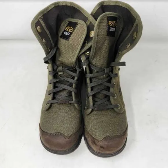 Men's 8EE Keen Utility Roswell Mid canvas work boots military olive 8 Wide