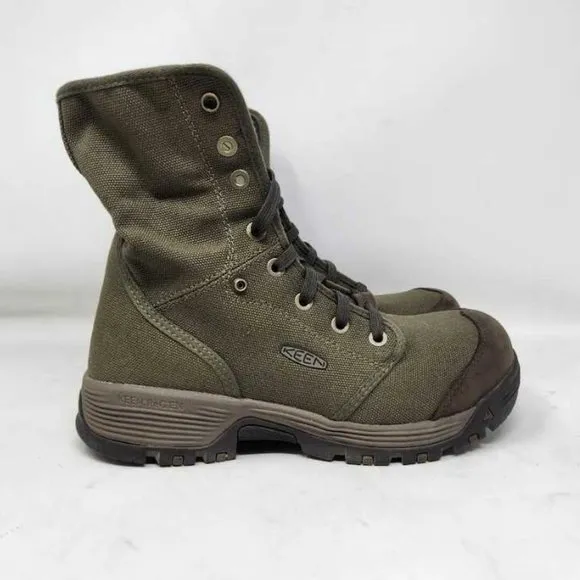 Men's 8EE Keen Utility Roswell Mid canvas work boots military olive 8 Wide