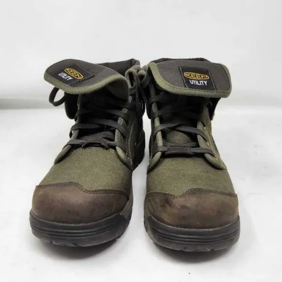 Men's 8EE Keen Utility Roswell Mid canvas work boots military olive 8 Wide