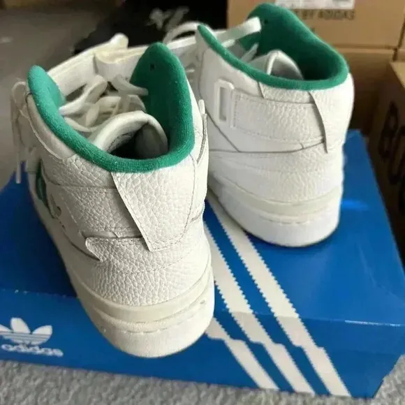 Men's Adidas Originals Forum Mid Shoes‎ (H00749) White/Gum/ Green Size 10 Mens