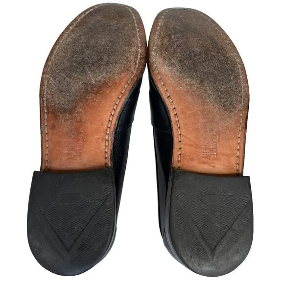 Men's Allen Edmonds Ivanhoe Black Woven Leather Penny Loafers Dress Shoes 8.5B