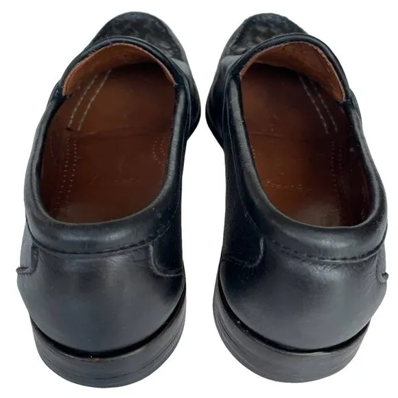 Men's Allen Edmonds Ivanhoe Black Woven Leather Penny Loafers Dress Shoes 8.5B