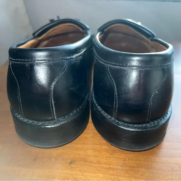 Men's Allen Edmonds Newport Black Leather Tassel Dress Loafers Shoes sz US 8.5E