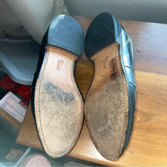 Men's Allen Edmonds Newport Black Leather Tassel Dress Loafers Shoes sz US 8.5E