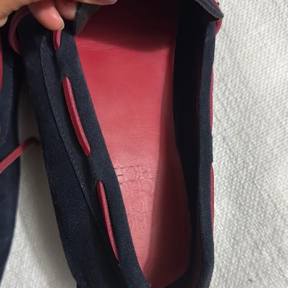 Men's Black and Red Loafers