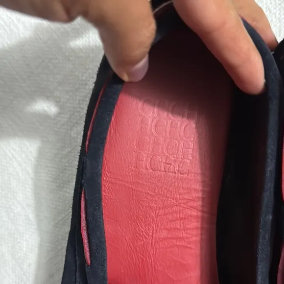 Men's Black and Red Loafers
