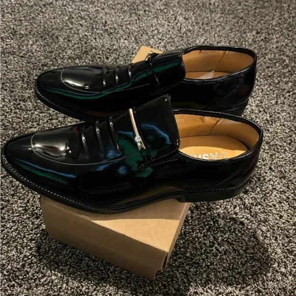 Men's Black Patent Leather Loafers