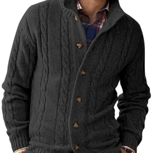 𝅺MEN'S Cardigan Sweater Button Down - Black
