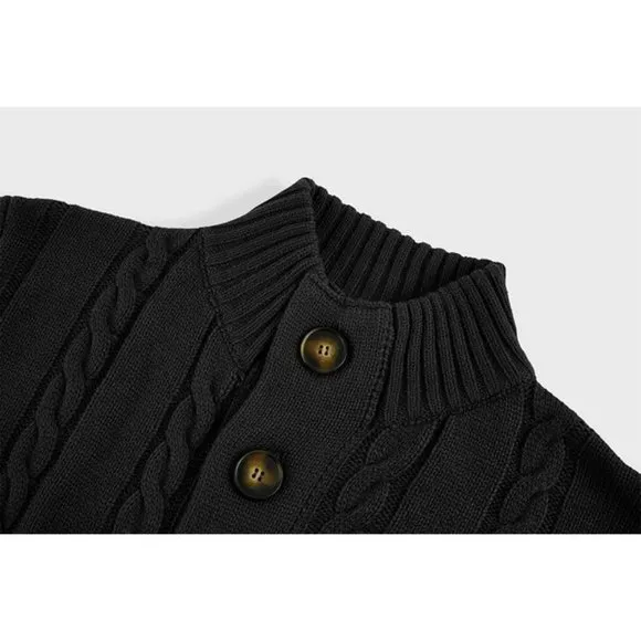𝅺MEN'S Cardigan Sweater Button Down - Black
