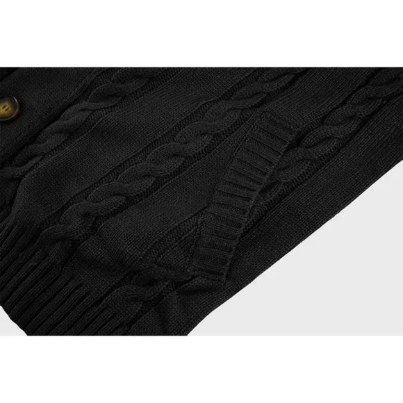 𝅺MEN'S Cardigan Sweater Button Down - Black