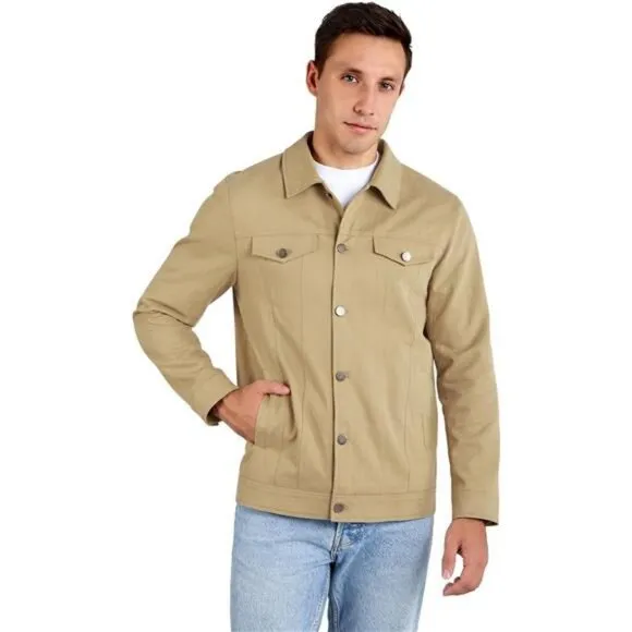 Men's Casual Button Up Shirt Jacket Lightweight Trucker Jacket Shacket Jacket
