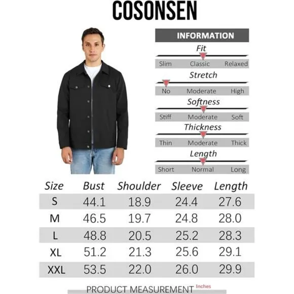 Men's Casual Button Up Shirt Jacket Lightweight Trucker Jacket Shacket Jacket