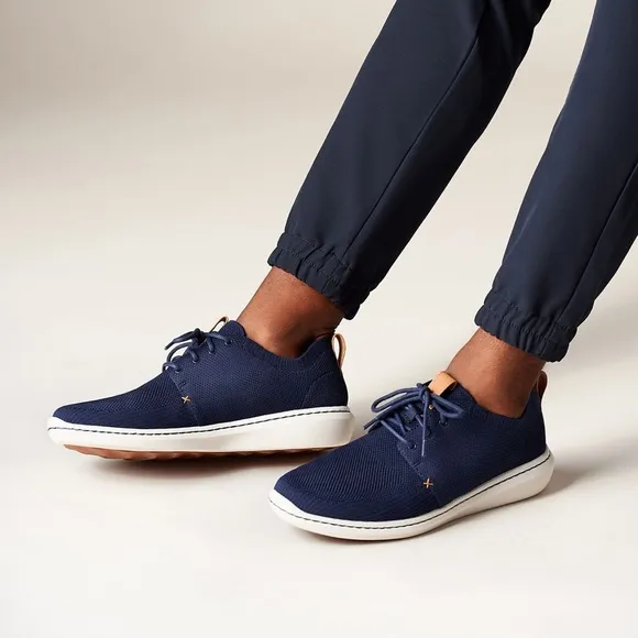 Mens Clarks Cloudsteppers Navy Blue Sneakers
