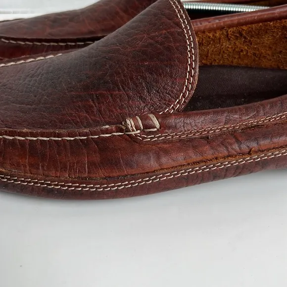 Men’s Duluth Trading Bison Leather Driving Moccasins Loafers Hand Stitched 11W.
