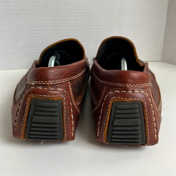 Men’s Duluth Trading Bison Leather Driving Moccasins Loafers Hand Stitched 11W.