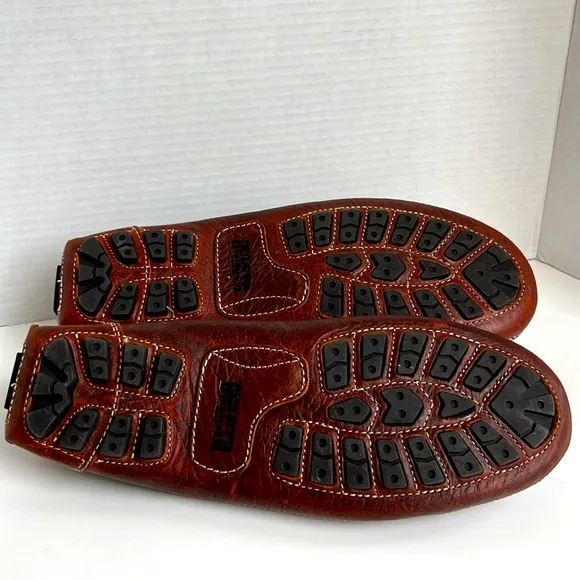 Men’s Duluth Trading Bison Leather Driving Moccasins Loafers Hand Stitched 11W.