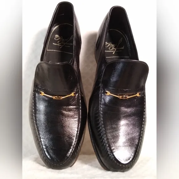 Men's Florsheim Imperial Ritz Black Leather Luxurious Moccasin Loafers Sz 10