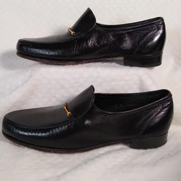 Men's Florsheim Imperial Ritz Black Leather Luxurious Moccasin Loafers Sz 10